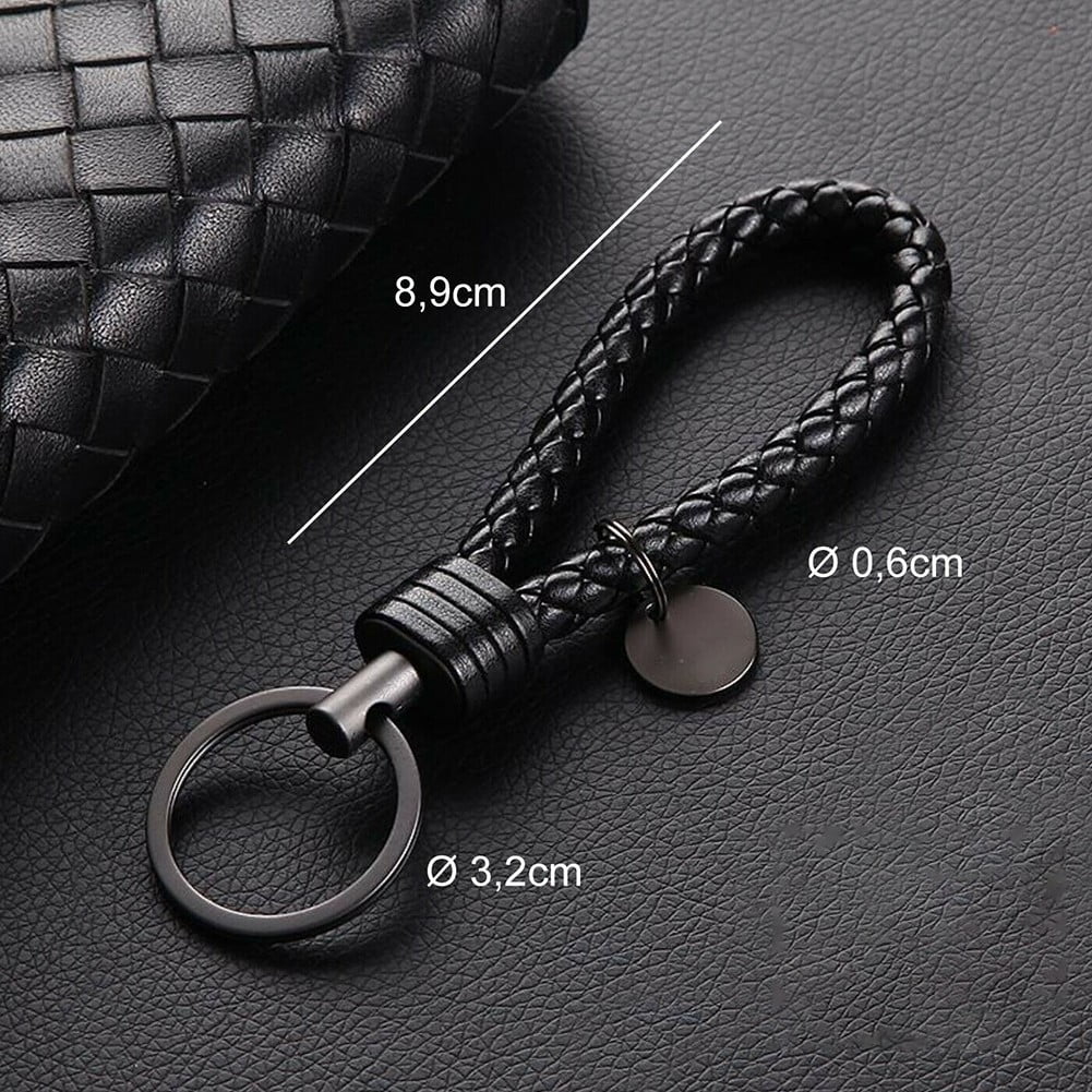 1 Pc Braided Faux Leather Strap Keyring Keychain Car Key Chain Ring Key Fob*/ qc 