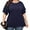 Navy Blue, variant on Plus Size Clothes for Women Navy Blue 3X Shirt Crewneck Short Sleeve Tunic Flowy Summer Loose Fitting Clothes