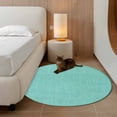 thumbnail image 3 of Turquoise Burlap Texture Large Area Rugs for Bedroom Living Room, Soft Non Slip Carpet Bedside Rug, Farmhouse Vintage Aqua Round Floor Cover Kitchen Accent Rug 3.3' for Dining Room/Office, 3 of 9