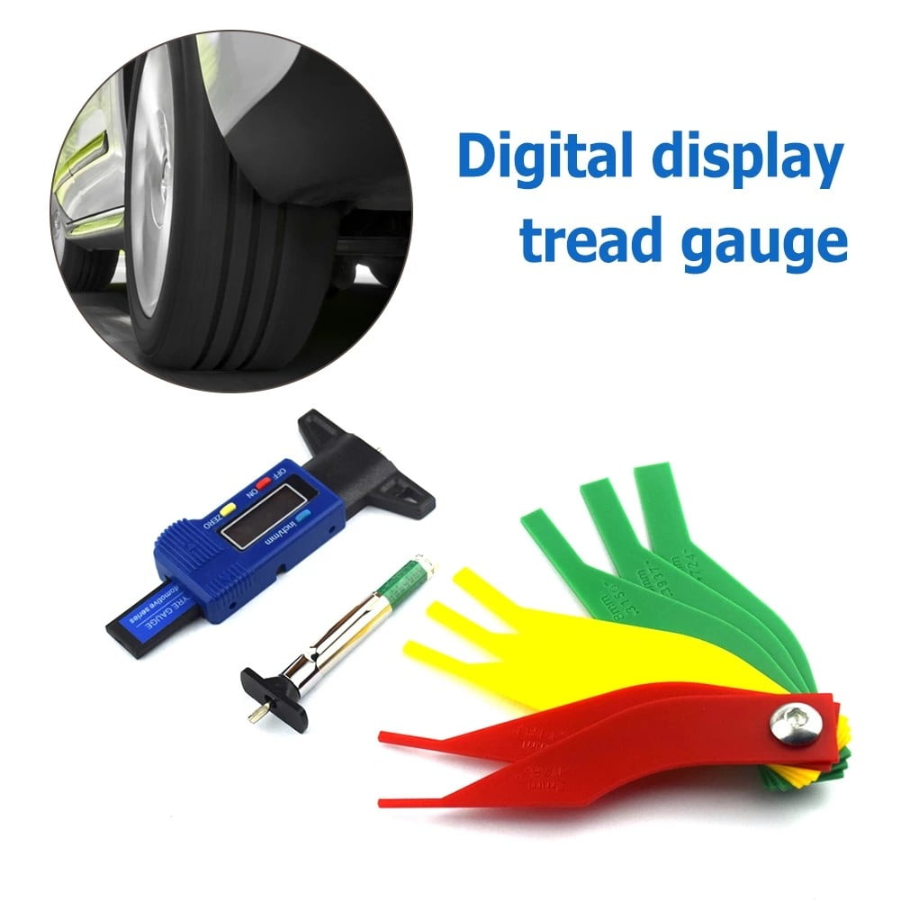 Portable Truck Digital Tire Tread Gauge Color Coded Depth Measurement