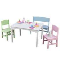 KidKraft Nantucket Wooden Table with Bench and 2 Chairs, Multicolored, Children's Furniture - Pastel