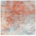 thumbnail image 2 of SAFAVIEH Tacoma Brian Abstract Machine Washable Area Rug, Rust/Aqua, 4' x 4' Square, 2 of 12