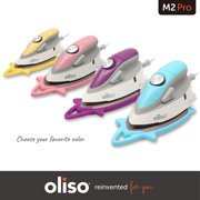 oliso M2Pro Mini Steam Iron with Solemate® – 1000 Watt Dual Voltage Travel Iron for Sewing, Quilting, and Crafting – Ceramic Soleplate, Precision Tip – Turquoise