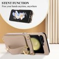 thumbnail image 4 of Allytechgroup Premium Galaxy Z Flip 5 5G Case Wallet - Stylish Phone Case for Samsung Galaxy Z Flip 5 with Ring Holder Shoulder Strap Hand Strap RFID Blocking Case for Girls Women, Beige, 4 of 8