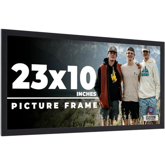 23x10 Frame Black Real Wood Picture Frame Width 0.75 inches | Interior Frame Depth 0.5 inches |