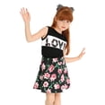 thumbnail image 4 of LittleSpring Big Girls Summer Outfits 2 Pcs Floral Tank Top and Skirt Set Black Size 9-10, 4 of 6