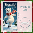 thumbnail image 2 of Cartoon Polar Bear Winter Banner Snowflakes Ice Skating Holiday Let it Snow for Winter Party Christmas Event Seasonal Decoration, 2 of 9