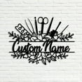 thumbnail image 2 of Craftnamesign Custom Floral Nail Tools Metal Wall Art, Nail Artist Name Sign, Beauty Salon Sign, 2 of 5