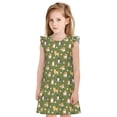 thumbnail image 1 of Fotbe Shiba Inu Dog And Flower Vestido de Dormir para Niñas de 3 a 10 Años, Mangas Cortas, Estilo Princesa, Pijama Camisón con Mangas Voladas-Small, 1 of 6