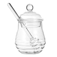 thumbnail image 1 of WINOMO 300ml Glass Honey Pot Clear Jam Jar Set with Dipper and Lid for Home Kitchen Use 优化后的标题： WINOMO 300ml Clear Glass Honey Pot Set with Dipper Lid for Home Kitchen Use, 1 of 8