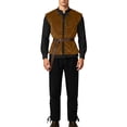 thumbnail image 2 of LEKWK Renaissance Costume Men Lace Up Sleeveless Vest Long Sleeve Shirt and Lace Up Pants Vintage Pirate Costume with Belt Medieval Renaissance Set, 2 of 9