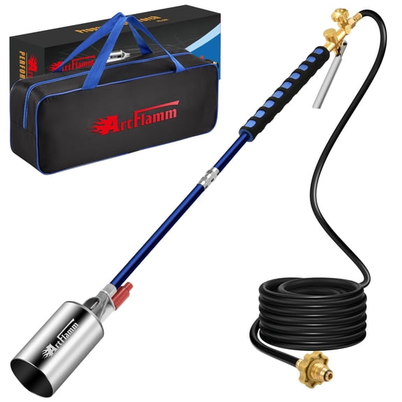 ARTFLAMM Propane Weed Burner Torch Kit, Self-Igniting Blow Torch with 10FT Hose, Heavy Duty Flame Torch for Weeding, Roof Asphalt, Ice Snow Melting, Road Marking