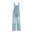 thumbnail image 7 of ABATAB Jean Overalls for Women Wide Leg Baggy Stretchy Denim Clothing Button Adjustable Strap Ripped Casual Loose Fit Overall Jumpsuit, 7 of 7