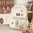 thumbnail image 3 of Capybara Backpack WhiteBackpack Plush Schoolbag Cartoon Soft Funny Animal Large Capacity Stuffed Unisex Aesthetic Backpacks (38), 3 of 6