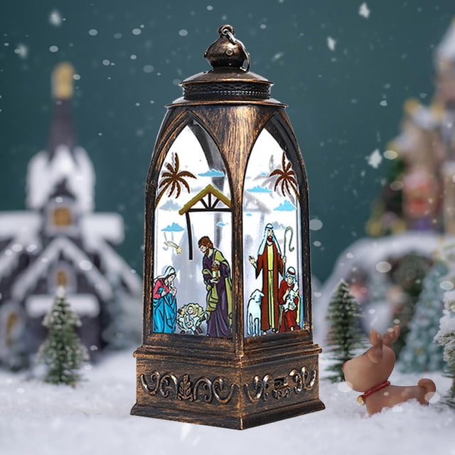 Linterna de Navidad Colco Adorno LED de nieve Cobre