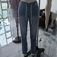 thumbnail image 3 of Fjofpr Womens Casual Elastic Waist Pull on Jeans Drawstring Denim Pants with Pockets Women's Elastic Waistband Drawstring Low Waistband Ankle Binding Commuting Style Casual Pocket Jeans Light Blue, 3 of 7