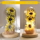thumbnail image 4 of Girasoles artificiales en cúpula de cristal con tira LED para mujer, 4 of 9