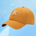 thumbnail image 2 of CUZIBR Sun Hats For Women Baseball Tennis Caps Solid Color Fashion Letter Embroidery Upf50+ Running Golf Sports Quick Dry Adjustable Strap Classic Cap Breathable Trucker Hat Dailywear,Yellow,One Size, 2 of 3
