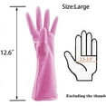 thumbnail image 2 of Guantes de limpieza, 3 pares de guantes de cocina, guantes de goma para lavar platos, reutilizables, sin látex y se adaptan bien a tus manos, incluyendo verde, rosa y azul, tamaño grande Ormromra WMPH-690, 2 of 6