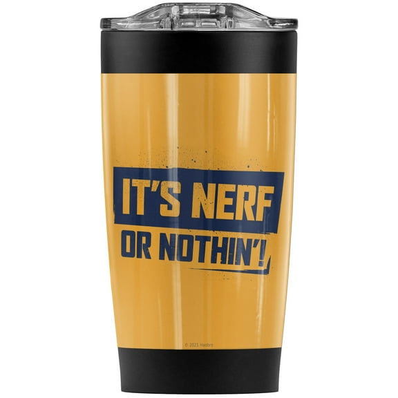 Nerf/Nerf Or Nothing Stainless Steel Tumbler 20 oz Coffee Travel Mug/Cup, Vacuum Insulated & Double Wall with Leakproof Sliding Lid | Great for Hot Drinks and Cold Beverages