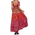 thumbnail image 4 of Mevireiy Women Y2K Flowy Smocked Maxi Dress Sleeveless Tie Shoulder Boho Floral Beach Sundresses, 4 of 8