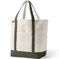 thumbnail image 4 of Lands' End Canvas Carry-All Tote Bag, Open Top, Snap Closure Pocket, Key Ring, Reinforced Handles and Base, 100% Cotton, 4 of 4