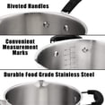 thumbnail image 4 of Rorence 3.7 Quart Stainless Steel Saucepan with Tempered Glass Strainer Lid, Sauce Pan with Two Sides Pour Spout and Riveted Silicone Handles, 4 of 6