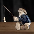 thumbnail image 3 of Estatuilla de pescador en miniatura Cola Figura de Cerámica para bonsái de adorno de estanque XXL, 3 of 6