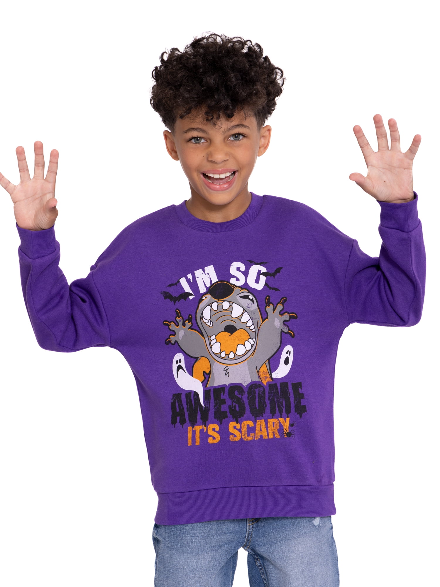 Lilo & Stitch Boys Halloween Graphic Sweatshirt, Sizes 4-18