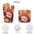 thumbnail image 4 of Shuihui Flower Heat Resistant Microwave Oven Gloves Set for BBQ Baking Grilling,Baking Gifts Cooks for Women,Housewarming Gifts for New Home, 4 of 6
