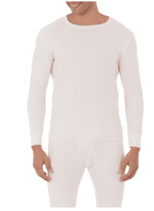 Men's Long Sleeve Waffle Thermal Underwear Crew Neck Shirt Top Baselayer