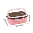 thumbnail image 3 of Bento Box for Adults,Double-Layer Bento Box Compartmentalized Lunch Box Microwave-Specific Adults and Office Worker Meal Box,Pink, 3 of 6