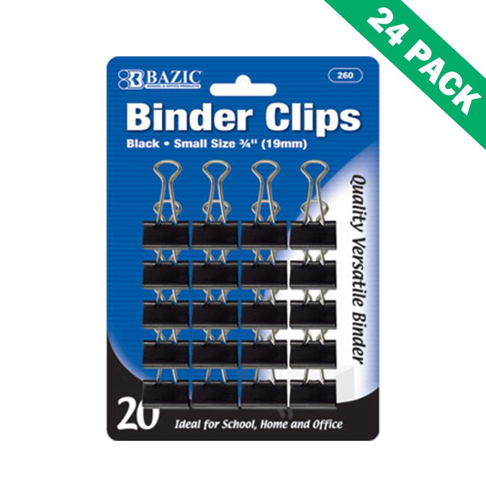 Clip Binder, 19mm Black Small Paper Binder Clips Office (20/pack ...