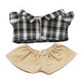 thumbnail image 2 of Mini ropa para muñecas, conjunto de atuendos para muñecas, accesorios adorables para muñecas, regalo para niñas, ropa para vestir muñecas de juguete rejilla negra y caqui, 2 of 8