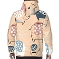 thumbnail image 7 of Picia Cute Ink Drawn Elephants Pattern Casual Men's Hoodie - Lightweight Hooded Sweatshirt with Kangaroo Pocket, Comfortable Pullover for Everyday, Travel-3X-Large, 7 of 7
