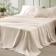 thumbnail image 1 of Juego de sábanas Bedsure California King, 4 piezas, poliéster beige, 1 of 7