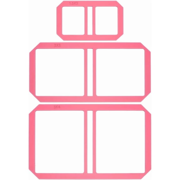 3Pcs Mini Pink Bookbinding Tool Acrylic Sticky Notes Bookbinder Guide Stencil Template Bookbinding Ruler Scrapbooking Tool for Portable Notebook Journal Handbook Making Pink