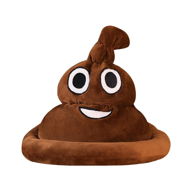 Divertido disfraz de caca de peluche con sombrero, accesorio de invierno, para fiestas temáticas de niños y niñas, espectáculos en escenario. Marrón