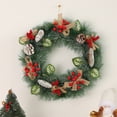thumbnail image 5 of FastXmas 15.75 Inch Christmas Wreaths Decorations Red Flowers Pine-Needles and Pinecone Christmas Garland Hanging Ornaments Realistic Wreaths Decor for Door Winter Indoor Outdoor Christmas Party, 5 of 6