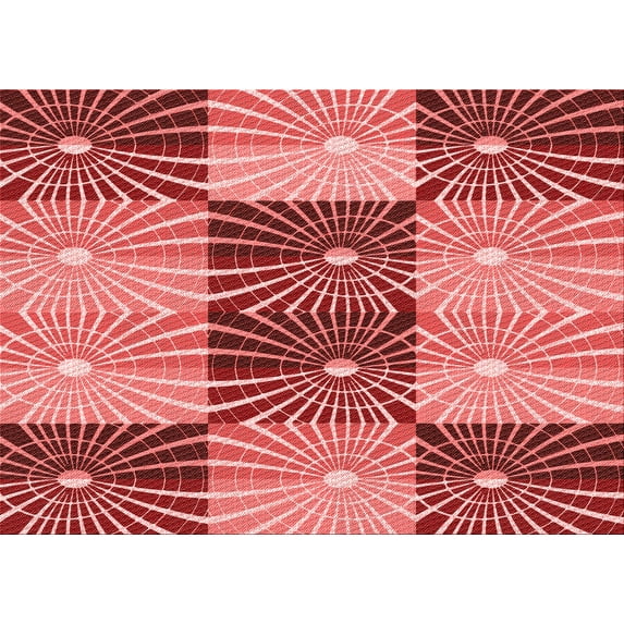 Ahgly Company Indoor Rectangle Patterned Light Coral Pink Area Rugs, 7' x 9'