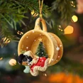 thumbnail image 3 of Creative Christmas Tree Pendants Decorations Cute Sleeping Dog in A Scene-sleeping in Cup Hanging Pendants New Year Navidad 2D, 3 of 5