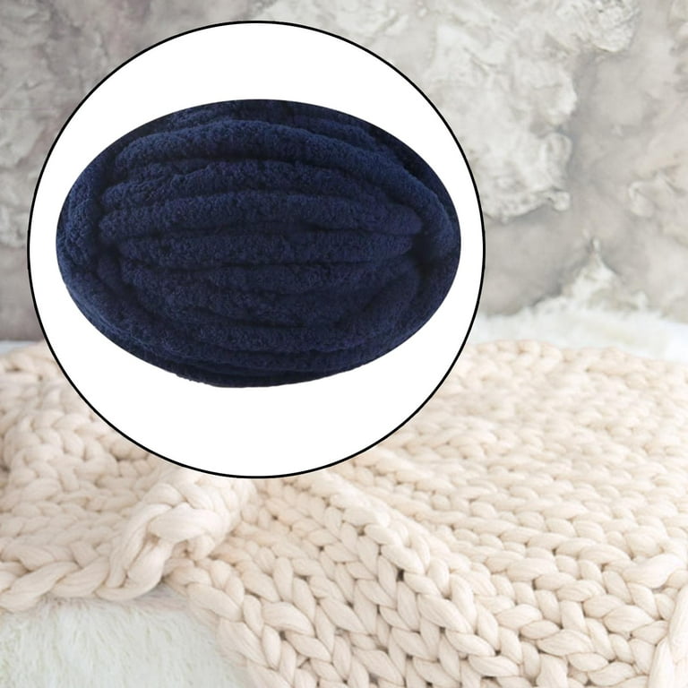 Thick Chunky Yarn Chunky Wool Yarn Bulky Yarn for Crocheting Arm Knitting  Yarn Weight Yarn Knit Yarn for Knitted Blanket Mat Weaving Sweater Dark  Blue 