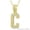 Yellow Gold Plated, variant on Initial Letter "X" Block Script Cubic Zirconia CZ Crystal Pendant in .925 Sterling Silver w/ Rhodium