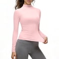 thumbnail image 5 of Women's Turtleneck Tops Mock Neck Long Sleeve Slim Fitted Shirts Lightweight Trendy Shirt Stretch Base Layer Tees Basic Classic Blouses Casual Business Outfits Spring Tops 2026, 5 of 9