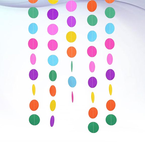 ETEREAUTY 5-Pack Paper Hanging Decorations Assorted Colors Valentine’s Day Wedding Garland for Party and Photo Props