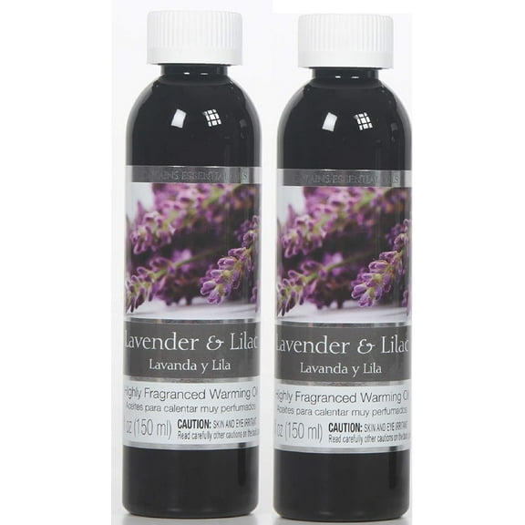 Hosley Set of 2, 5 oz Each Lavender & Lilac Fragrance Warming Oils 5 oz