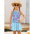 thumbnail image 4 of Lanbubble Girls Tankini Swimsuits Set Criss-Cross 2-Piece Bathing Suits Beach Swimwear 7-8 Years, 4 of 10
