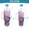 thumbnail image 3 of 40 oz Insulated Stainless Steel Tumbler Double Wall Stainless Steel Tumbler with 2-Way Drinking Beautiful Pink Hummingbird, 3 of 9