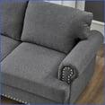 thumbnail image 4 of 59.5" American Classic Loveseat with Storage | 100% Polyester Fabric | Round Arms | Gray, 4 of 10