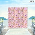 thumbnail image 4 of Artificial Flower Wall Panels, 5-Pack, 60x40cm, Light Pink & Light Yellow, Silk & Plastic, DIY Hollow Grid, Wall Mounted, Ideal for Weddings, Parties, Home, 4 of 12